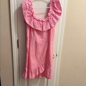 Pink Ruffled Sleeveless Dress